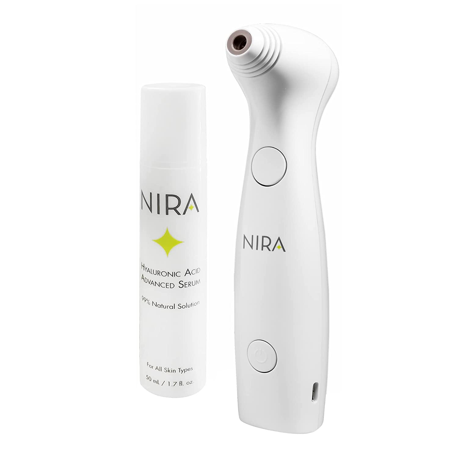 NIRA Skincare Laser & Hyaluronic Acid Serum Bundle, Reduces Fine Lines & Wrinkles, Advanced Anti-Aging Device For Home Use, FDA-Cleared, Clinically...